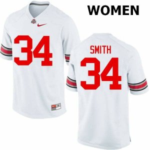 Women's Ohio State Buckeyes #34 Erick Smith White Nike NCAA College Football Jersey Lightweight SBP0544EG